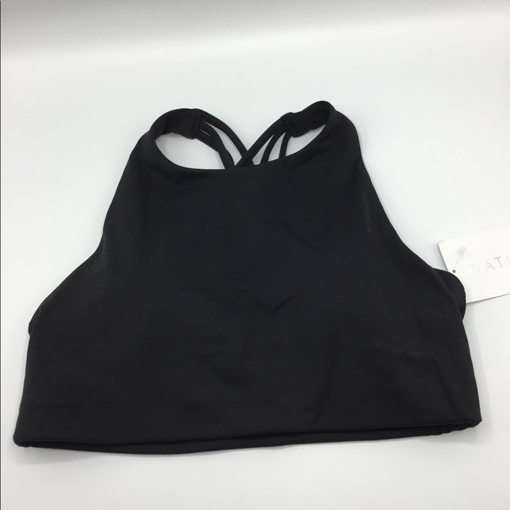 NWT Athleta Black High Neck Hyper Focused Bra - Picture 3 of 12